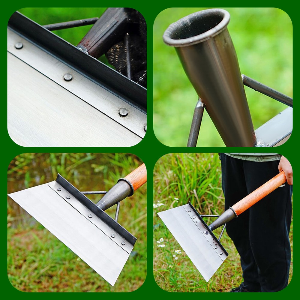 Heavy Duty Steel Garden Shovel Multifunction Flat Spade Planting Weeding And Farm Tools With Gloves 0