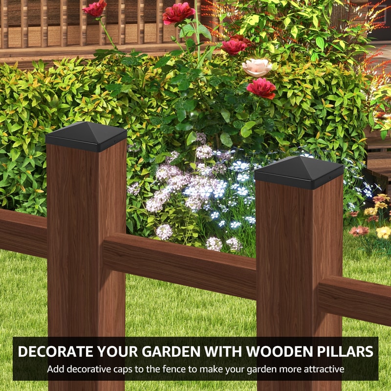 Plastic Fence Post Cap Black Deck Post Caps Square Column Cap Fence Covers Railing Cover For Effect 1