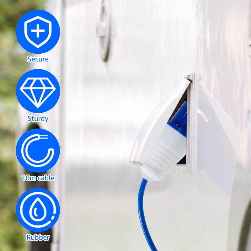 Camping Extension Cable Safe Reliable Rubber Extension Cord With Plug Versatile Sturdy Caravan Hook 3