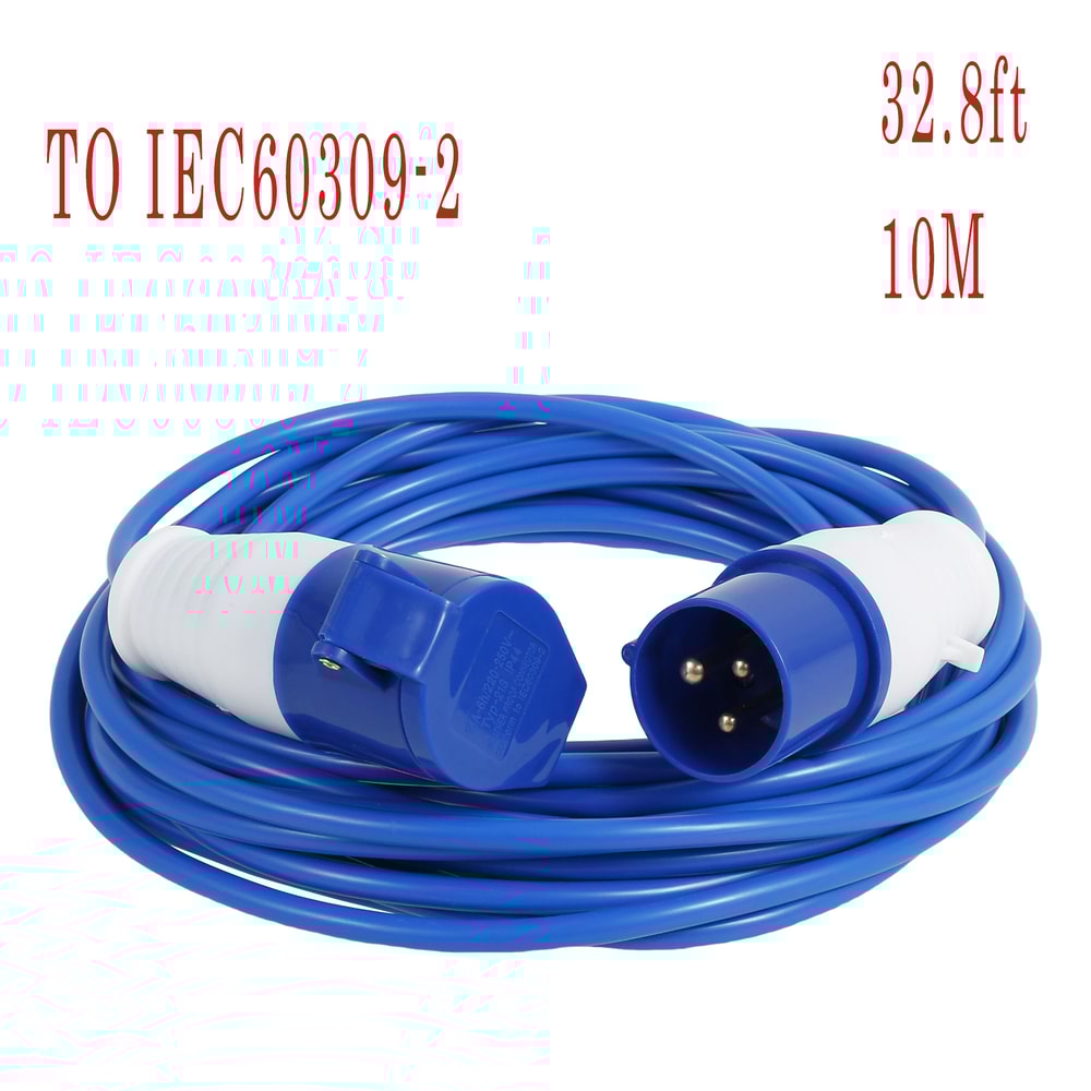 Camping Extension Cable Safe Reliable Rubber Extension Cord With Plug Versatile Sturdy Caravan Hook 6