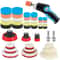 Car Polishing Pad Kit Microfiber Polishing Pads With Thread Adaptors Mix Size Reusable Sponge Pads 0