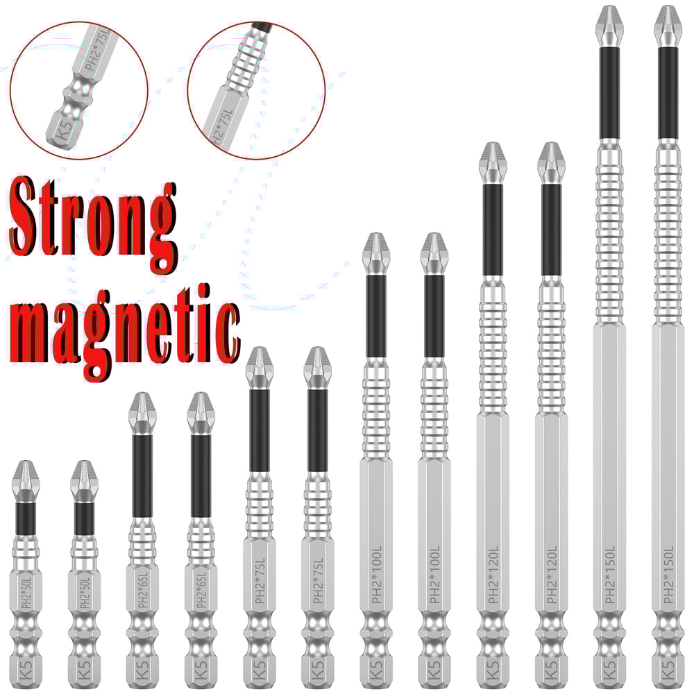 Anti Slip Magnetic Screwdriver Drill Bit Reusable Impact Resistance High Efficient Screw Extractor 1