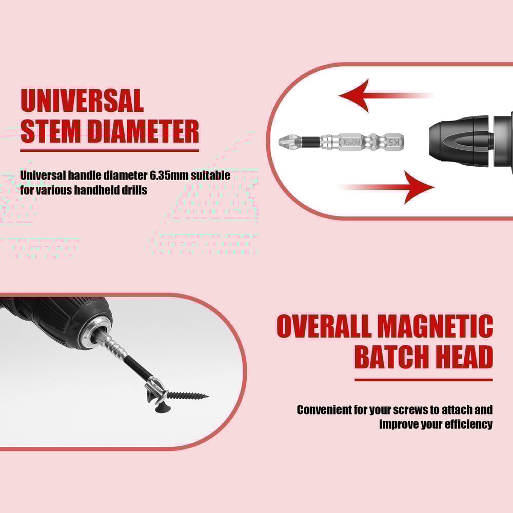 Anti Slip Magnetic Screwdriver Drill Bit Reusable Impact Resistance High Efficient Screw Extractor 4