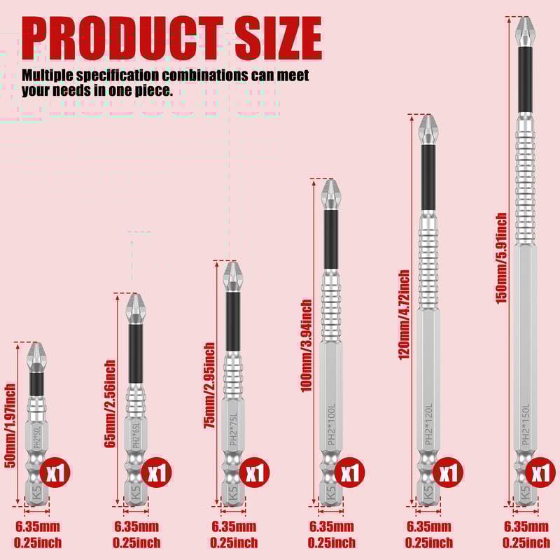 Anti Slip Magnetic Screwdriver Drill Bit Reusable Impact Resistance High Efficient Screw Extractor 5