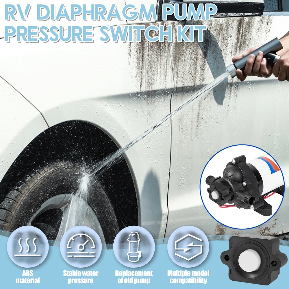 Diaphragm Pump Pressure Switch Kit, Waterproof Pump Switch Assembly, Compatible with Most Brands