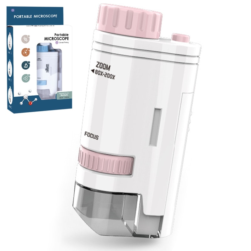 Kids Science Microscope Pocket Microscope Electric Mini Handheld Microscope Outdoor Educational Toy 6