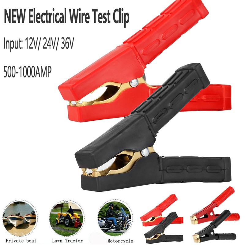 Electrical Jumper Wire Test Clip For Car Battery Heavy Duty Alligator Clip Pure Copper Clamp For Ca 1