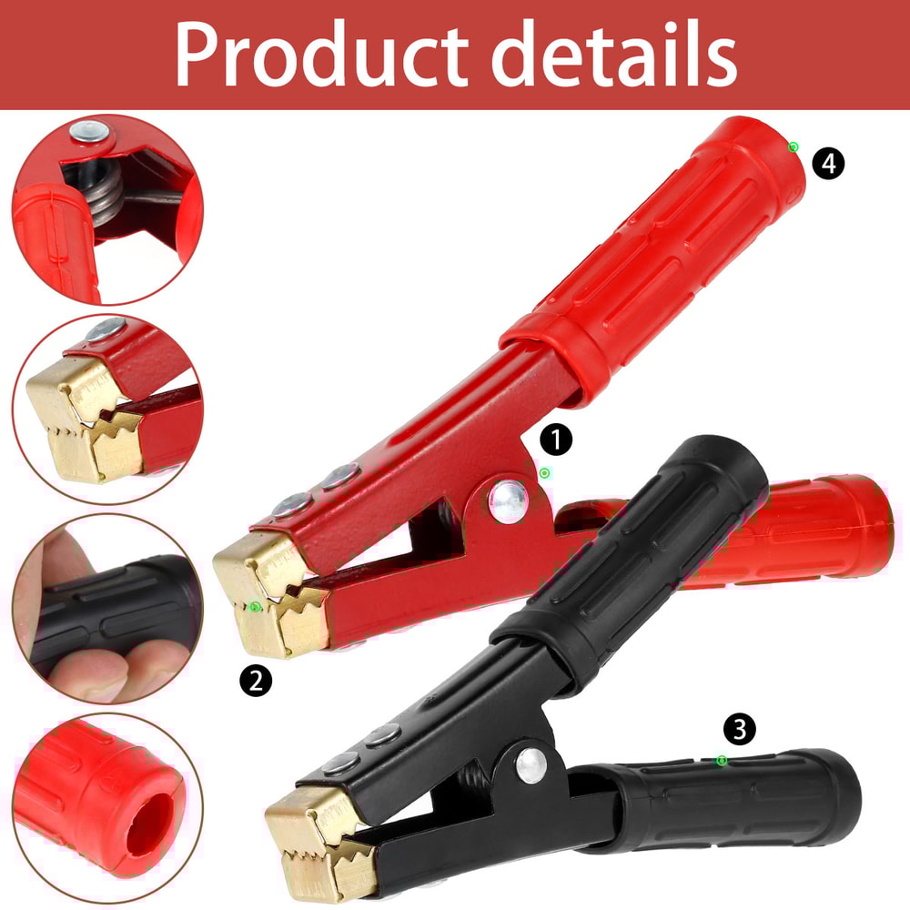 Electrical Jumper Wire Test Clip For Car Battery Heavy Duty Alligator Clip Pure Copper Clamp For Ca 4
