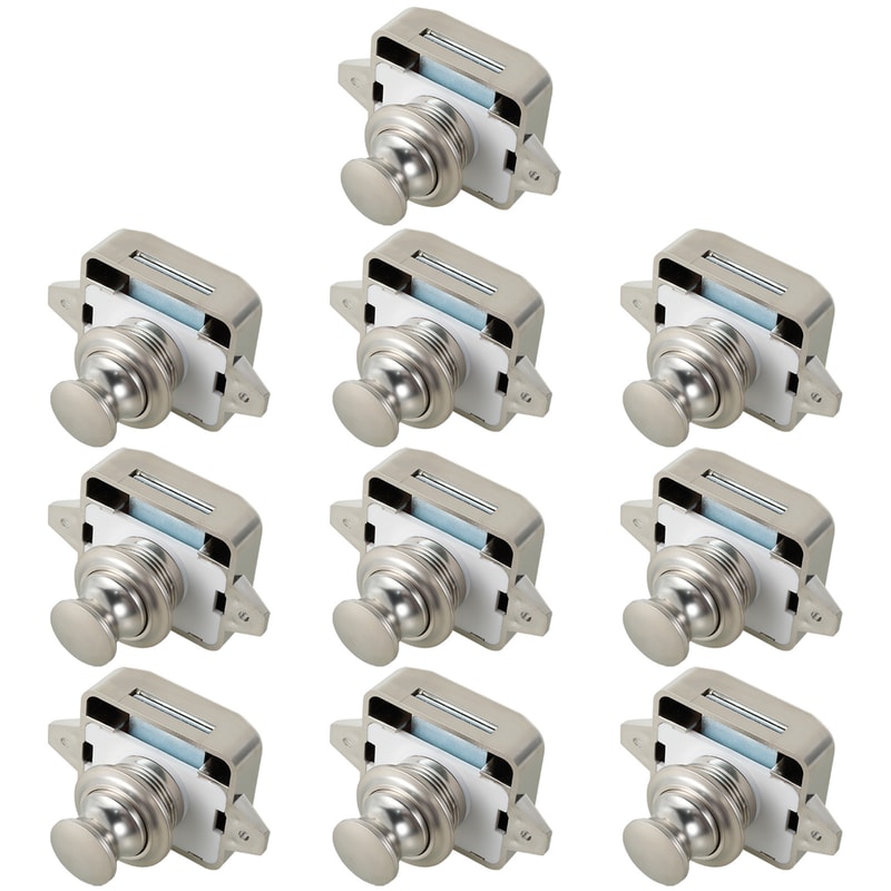 Elegant Cabinet Door Catch, Push Button Latch Key less Cupboard Locks for RV Drawer, Decorative Door Catch