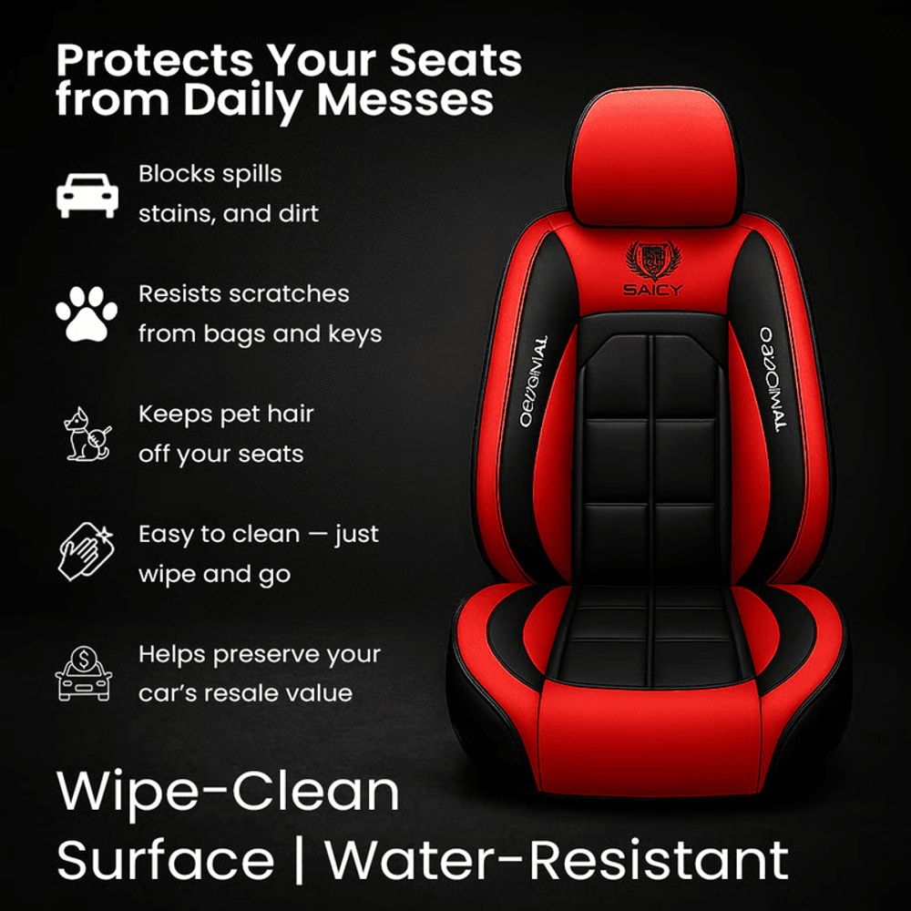 All Season Universal Pad Full Leather Car Seat Cushion Driver Or Passenger Seat Cover 2