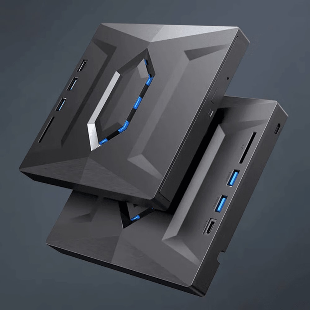 Portable External CD DVD Drive 3in1 Burner Player For PC Mac SDUSB Hub 4