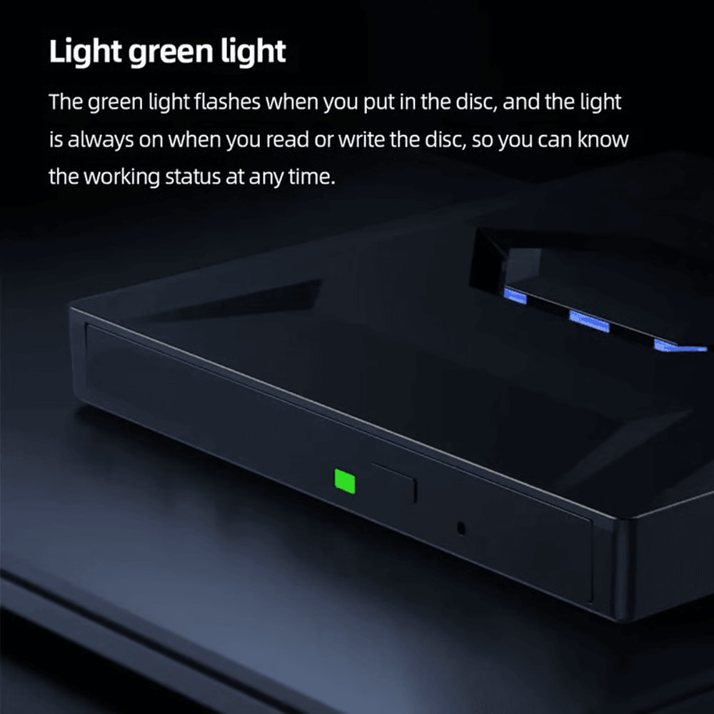 Portable External CD DVD Drive 3in1 Burner Player For PC Mac SDUSB Hub 5