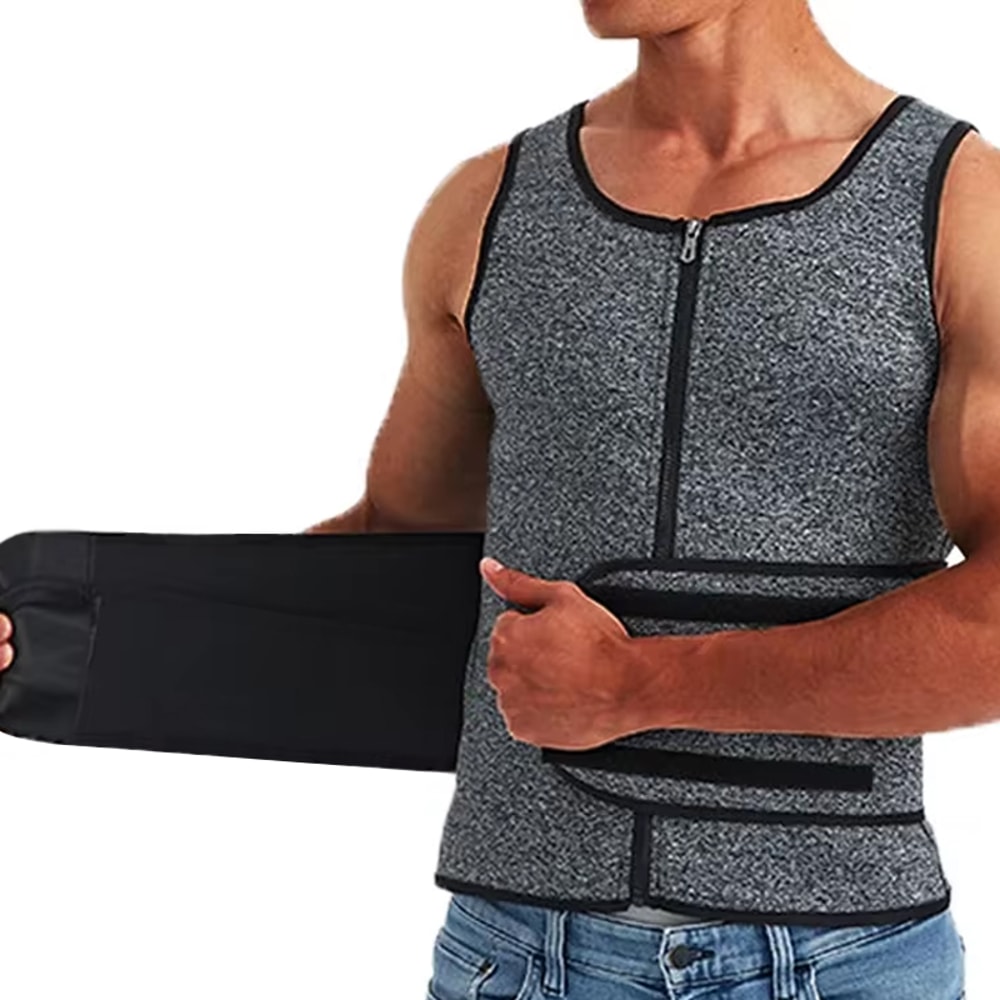 Mens Slimming Sauna Sweat Vest Burn Fat Sculpt Core Waist Trainer For Better Posture 2