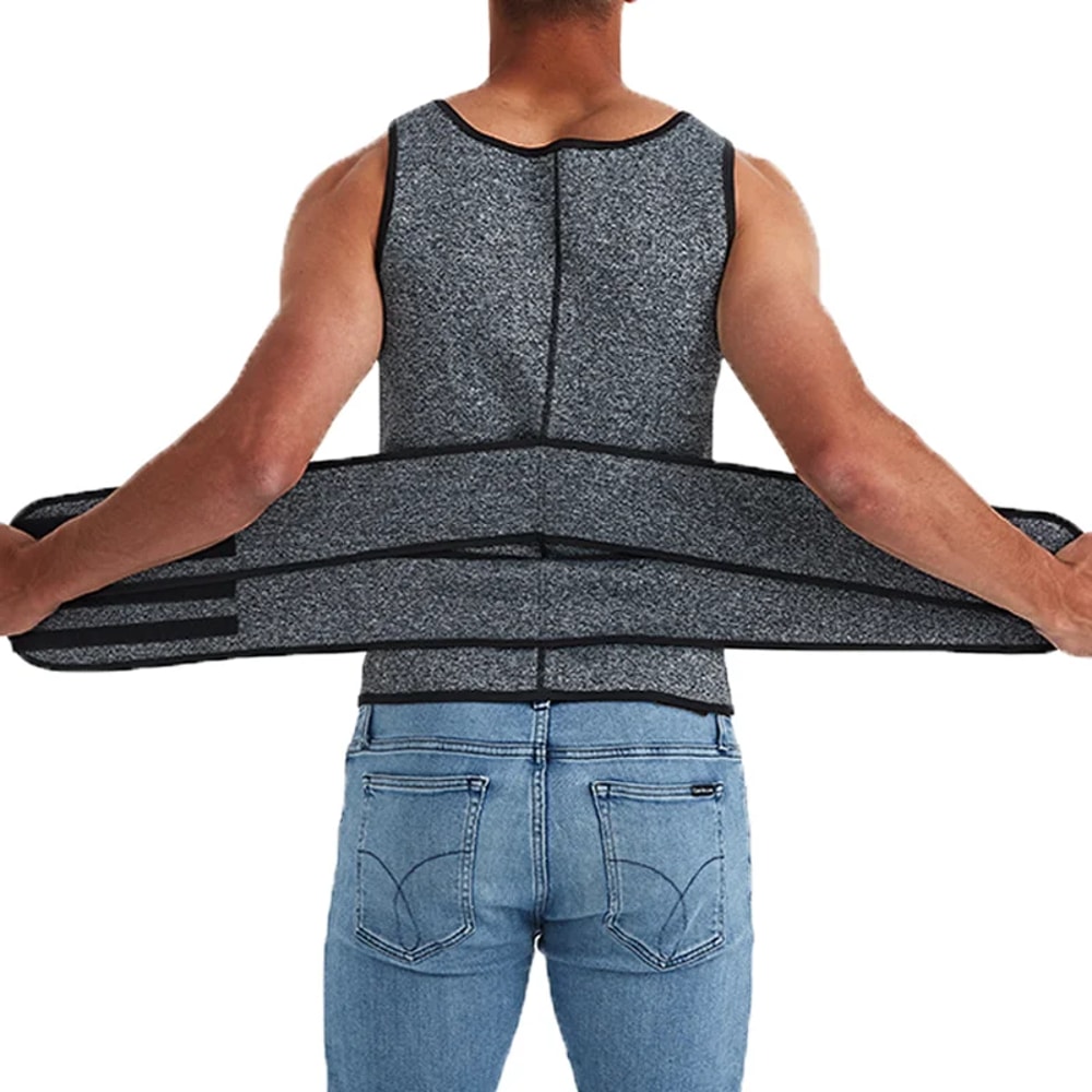 Mens Slimming Sauna Sweat Vest Burn Fat Sculpt Core Waist Trainer For Better Posture 4