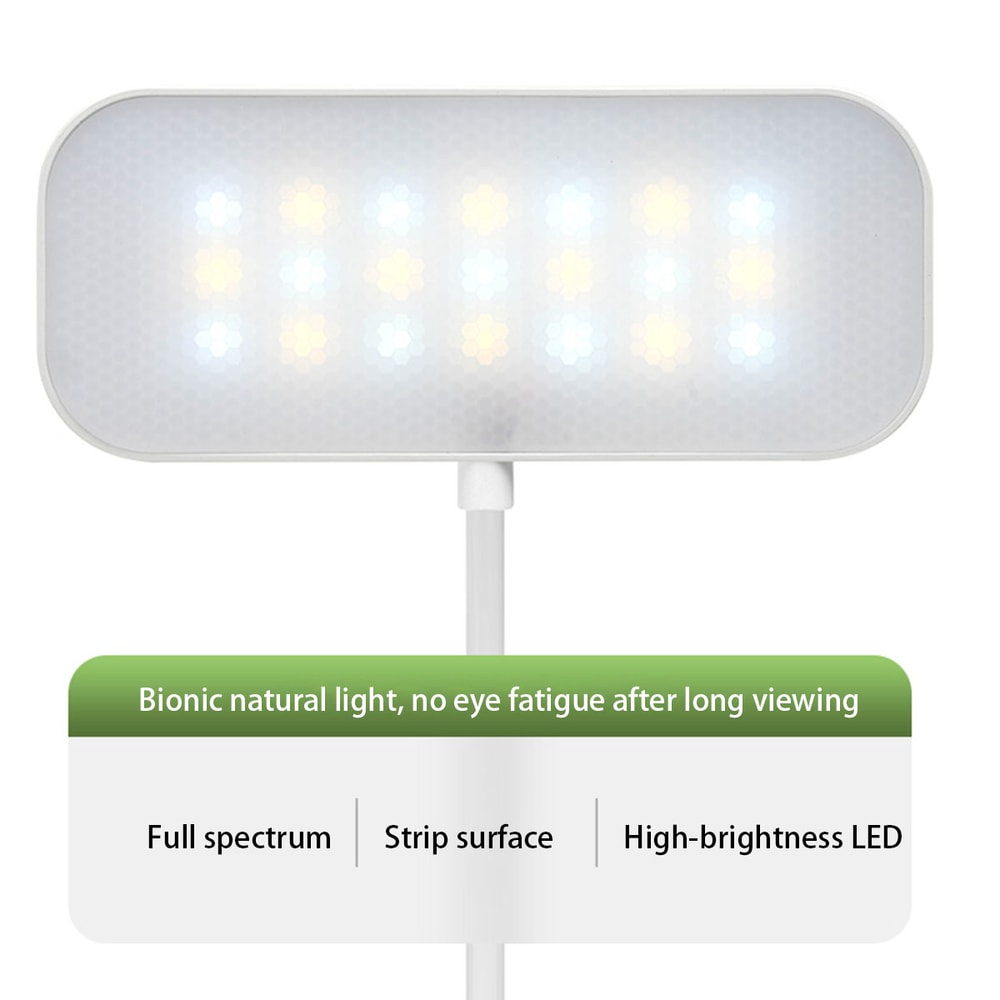 USB Rechargeable LED Desk Light, Clip-On, Touch Dimming & Eye Care for Work & Reading
