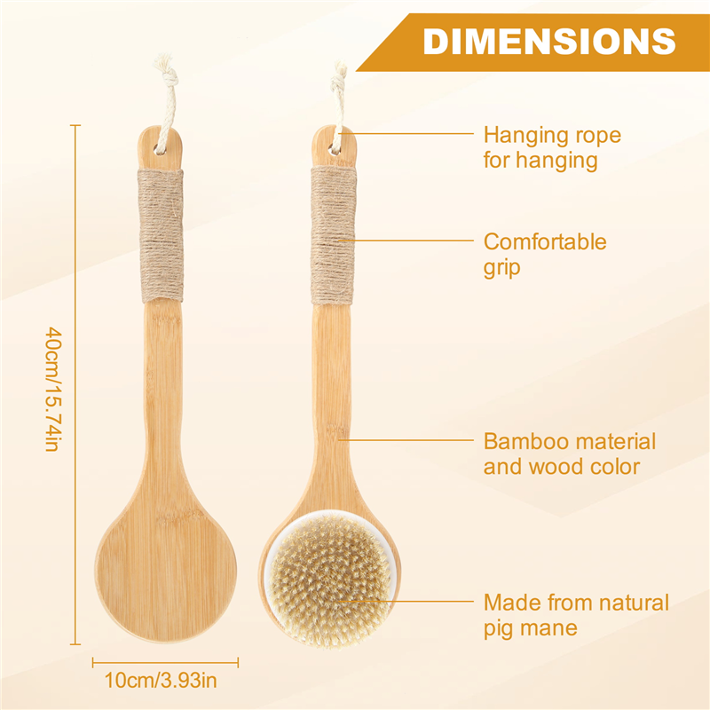 Bamboo Back Scrubber Gentle Exfoliation Skin Care Tool For Smooth Skin 4