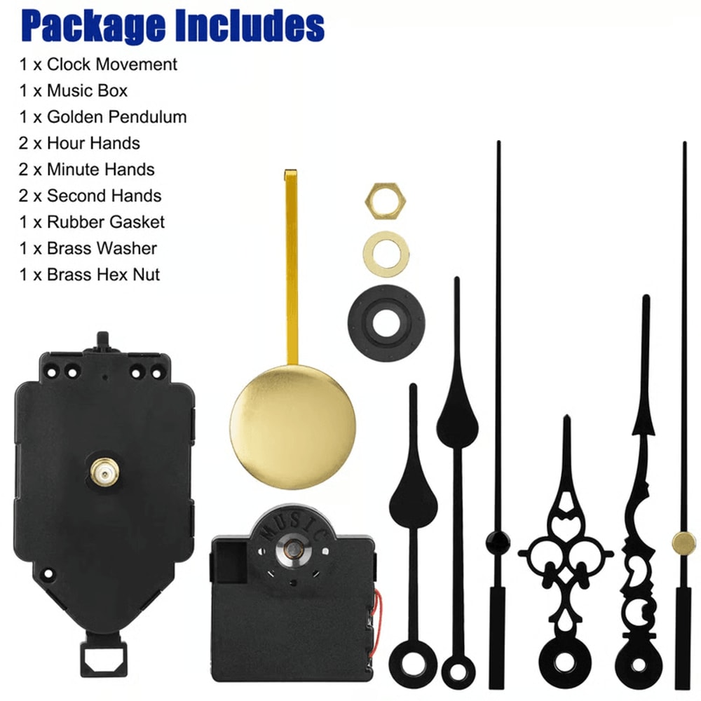 Quartz Clock Movement Mechanism Kit DIY Replacement With Chime Music Box 0