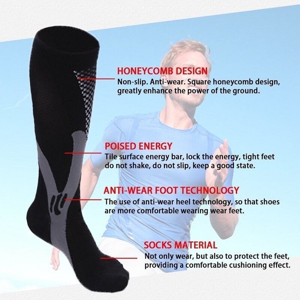 30 MmHg Compression Socks For Men Women 3 Pair Set For Diabetes Swelling Recovery 4