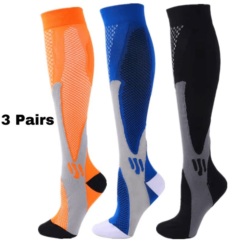 30 MmHg Compression Socks For Men Women 3 Pair Set For Diabetes Swelling Recovery 21