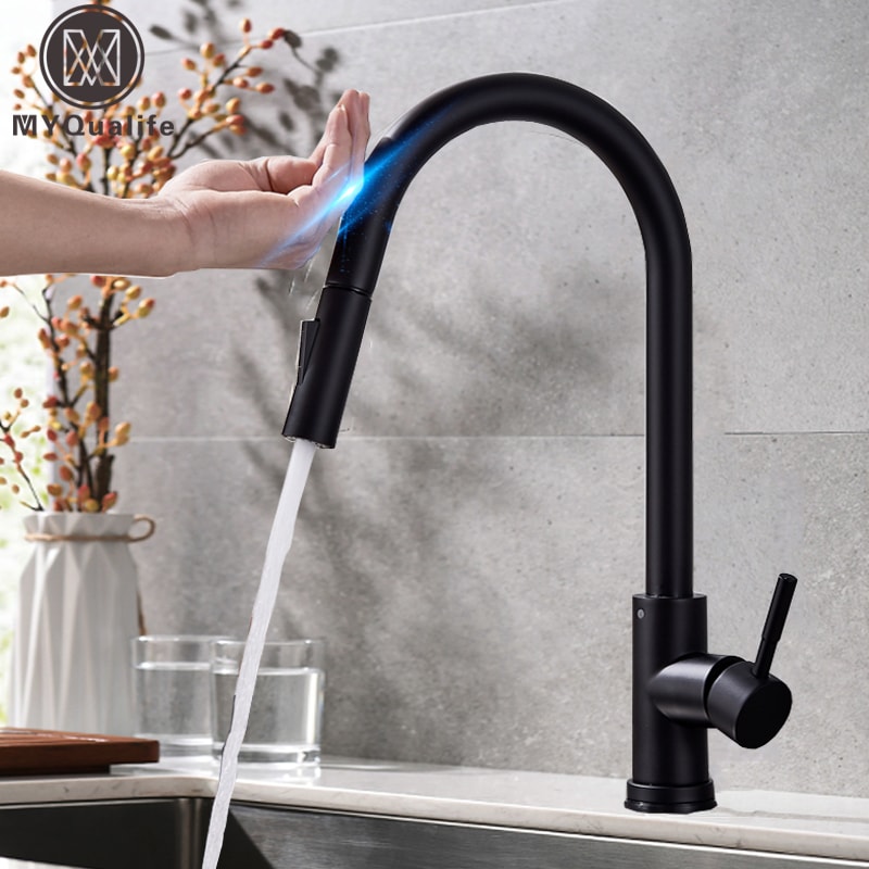 Touch Sensor Kitchen Mixer Tap With PullOut Sprayer Smart Faucet Upgrade 0