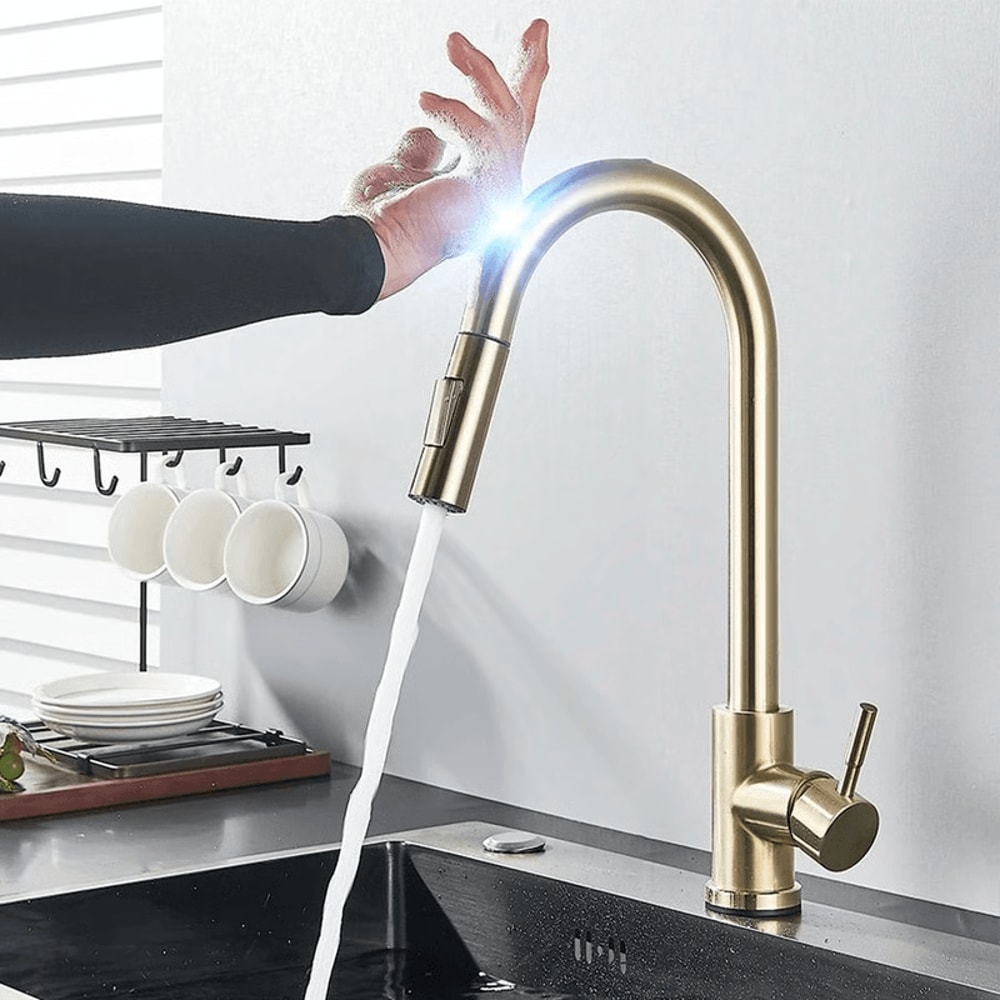Touch Sensor Kitchen Mixer Tap With PullOut Sprayer Smart Faucet Upgrade 8