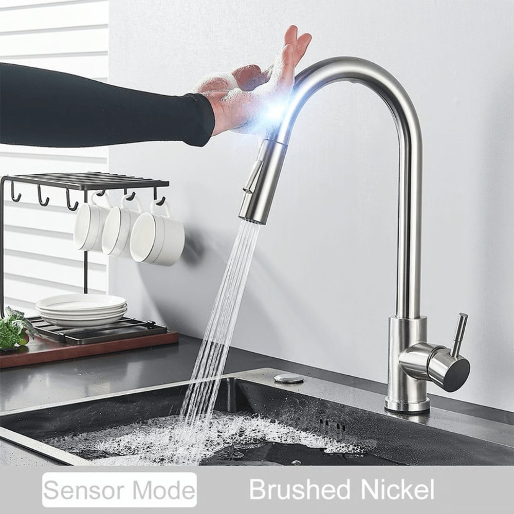 Touch Sensor Kitchen Mixer Tap With PullOut Sprayer Smart Faucet Upgrade 9