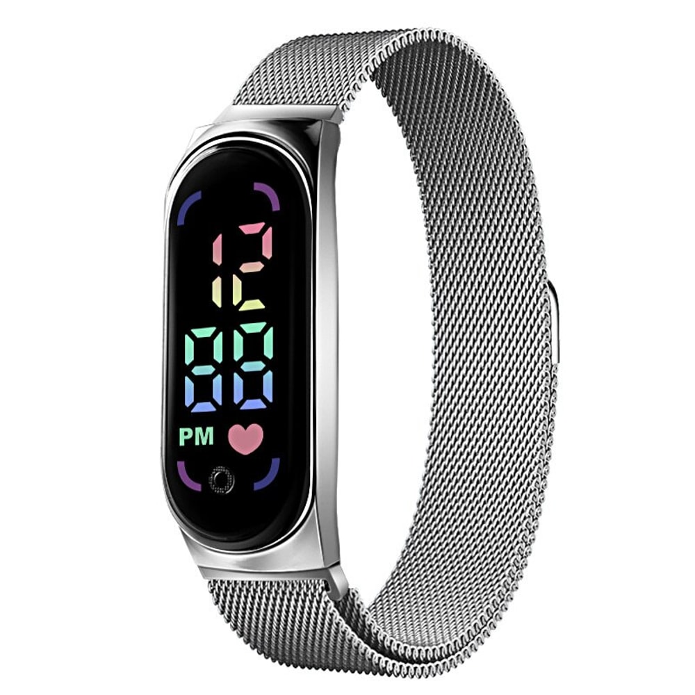 Women's Digital LED Touch Watch with Magnetic Strap and Daily Waterproof Design