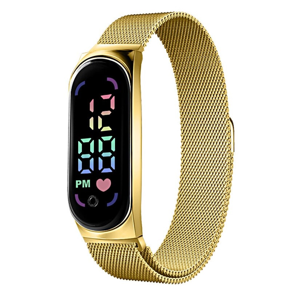 Women's Digital LED Touch Watch with Magnetic Strap and Daily Waterproof Design