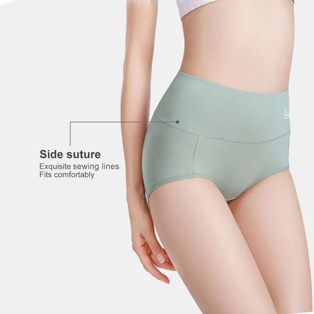 5 Pack High Waist Cotton Panties for Women Full Coverage Soft Stretch Briefs