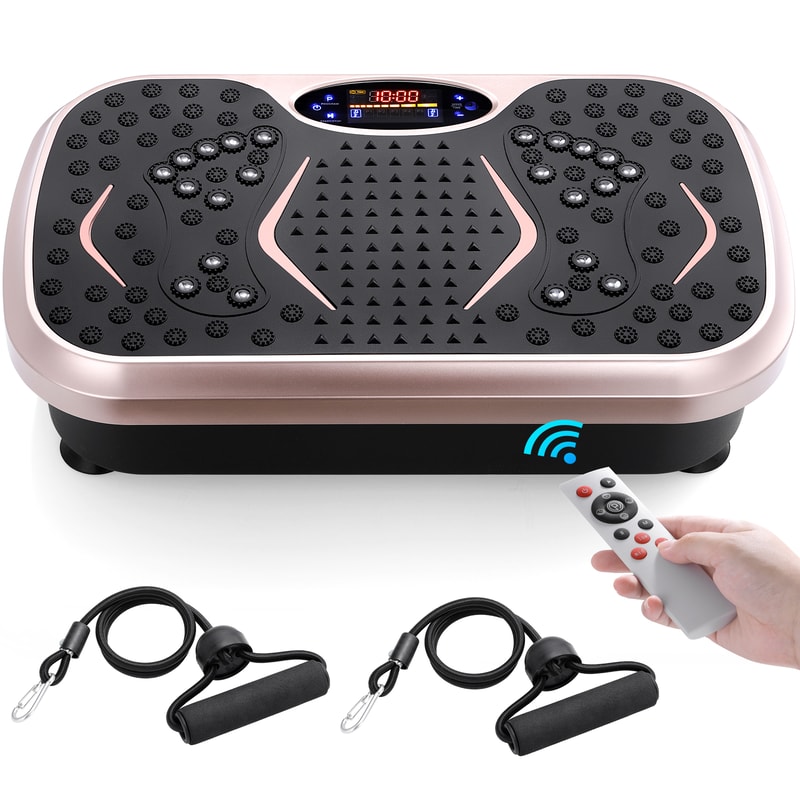 Vibration Plate Exercise Machine For Home Fitness With Loop Bands And Full Body Training 7