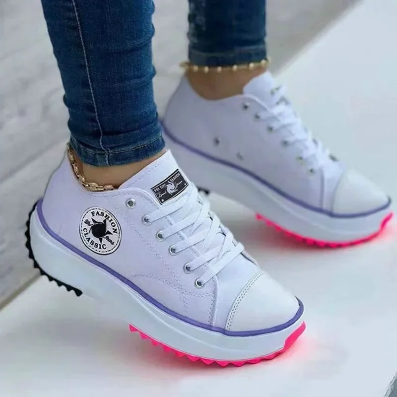 2025 New Women Pattern Canvas Sneakers Women Casual Shoes Women Sneakers Shoes Flat LaceUp Zapatill 1