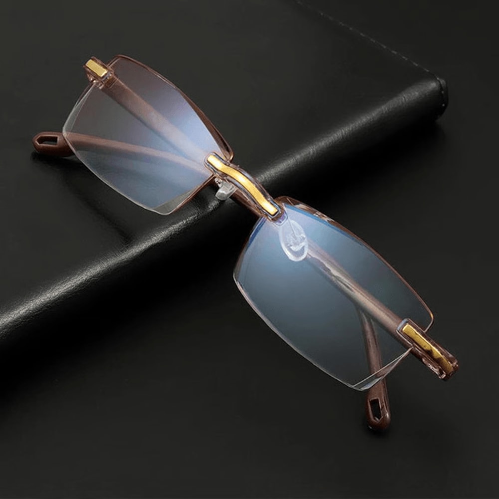 Rimless AntiBlue Light Reading Glasses For Presbyopia Lightweight Stylish 4