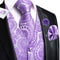 Men Silk Jacquard Vest Tie Set For Weddings And Formal Events 11