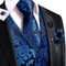 Men Silk Jacquard Vest Tie Set For Weddings And Formal Events 26