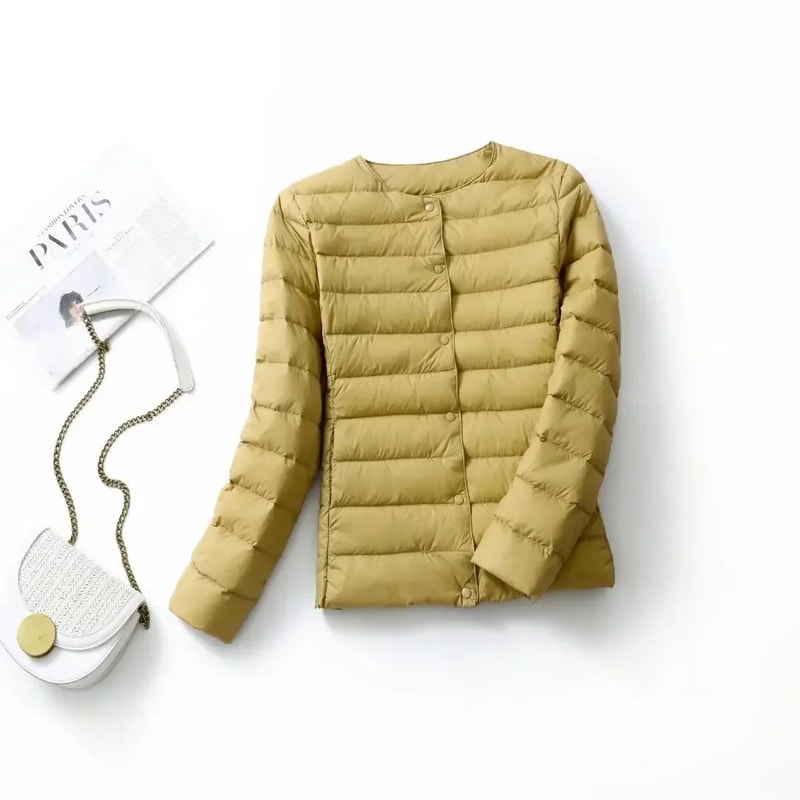 Ultra Lightweight Packable Down Jacket For Women Slim Fit Winter Coat 8