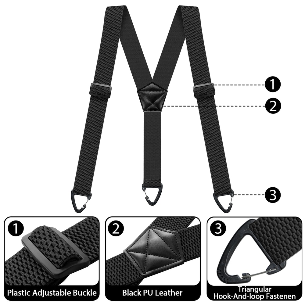 Hidden Suspenders for Men Under Clothes Y Back Belt Loop Suspenders with Snap Loops