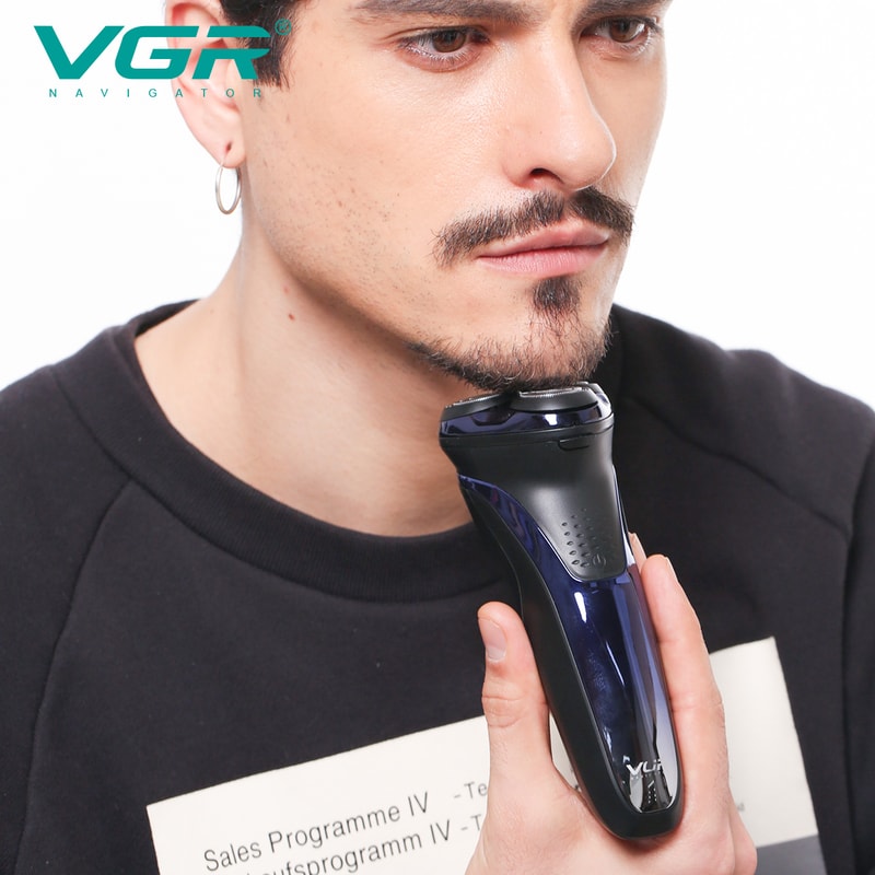 Waterproof Rotary Electric Shaver with Pop Up Trimmer and LED Display