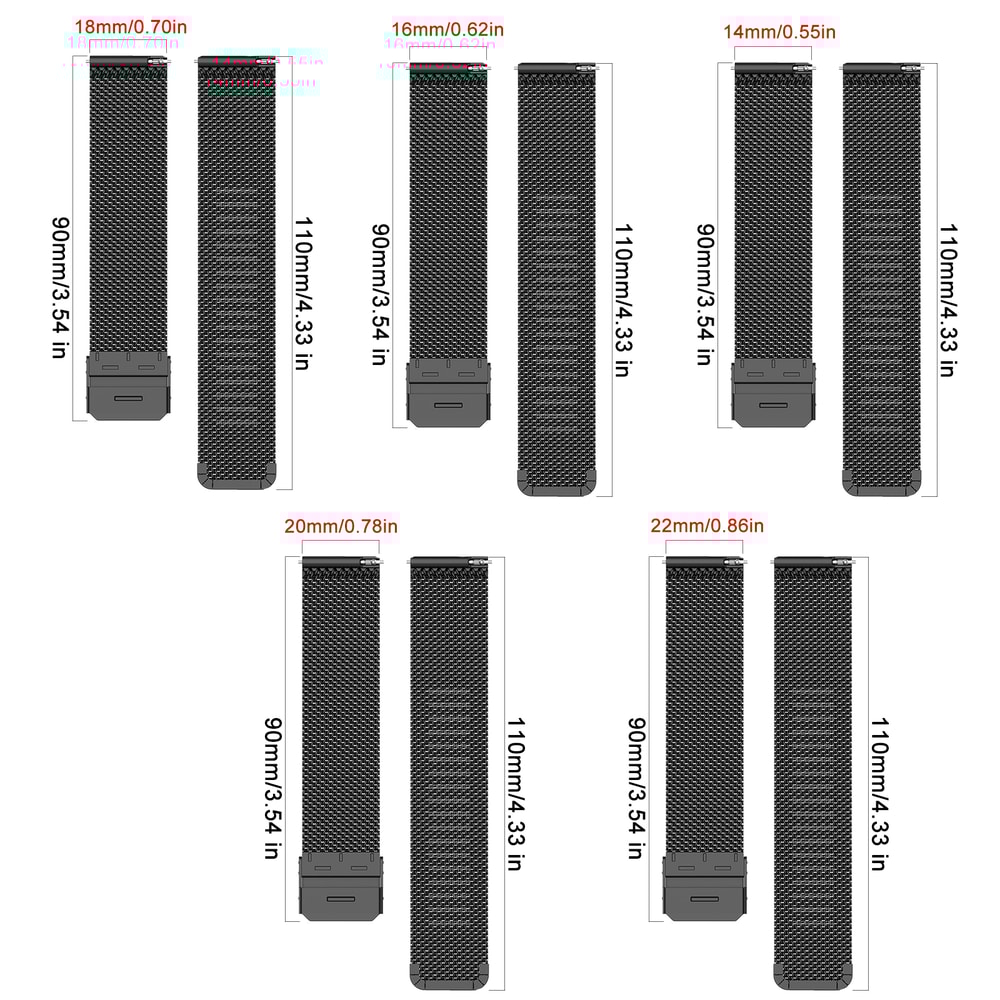 Universal Milanese Watch Band Quick Release Stainless Steel Mesh Strap 5