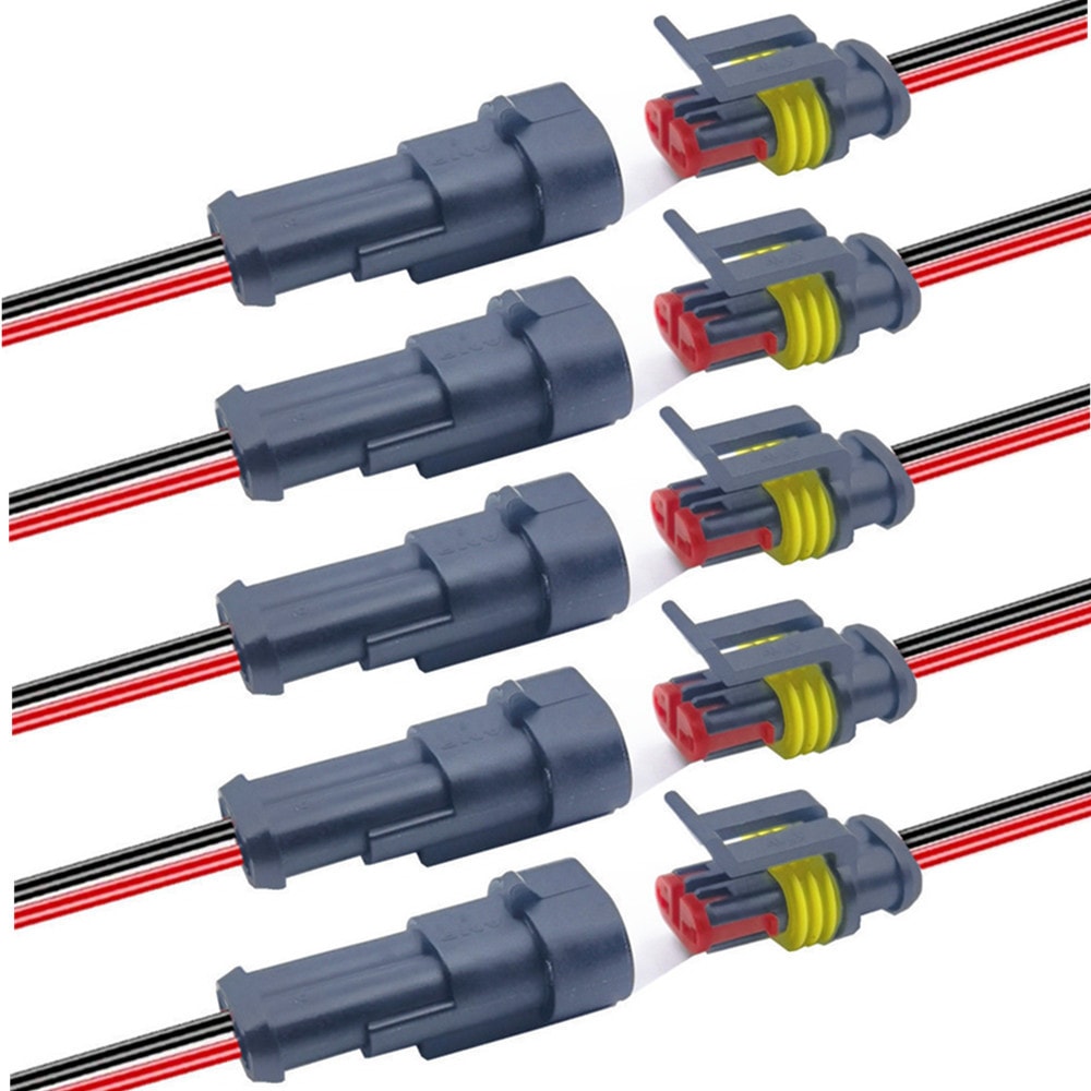 10Pcs Waterproof Electrical Connectors with Wire – Quick-Connect Terminals for Cars, Boats & Marine
