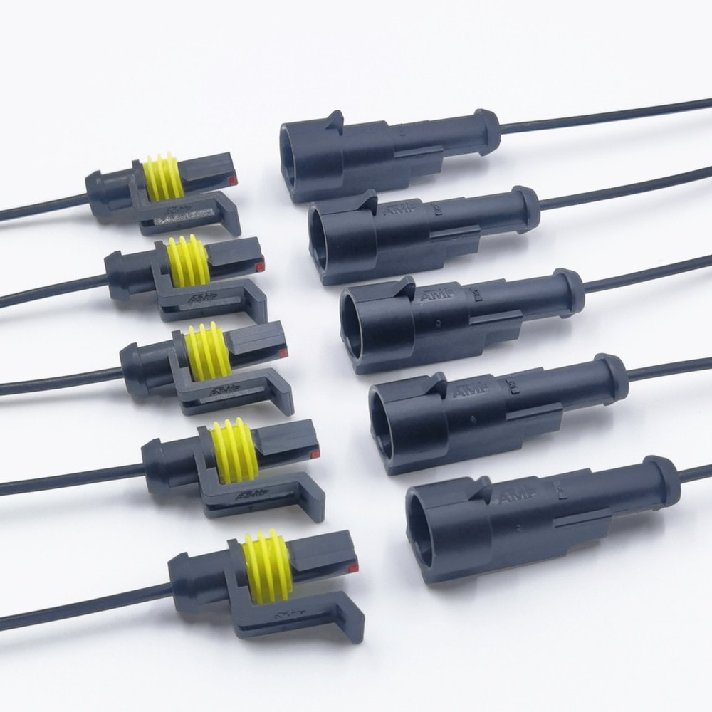 10Pcs Waterproof Electrical Connectors with Wire – Quick-Connect Terminals for Cars, Boats & Marine