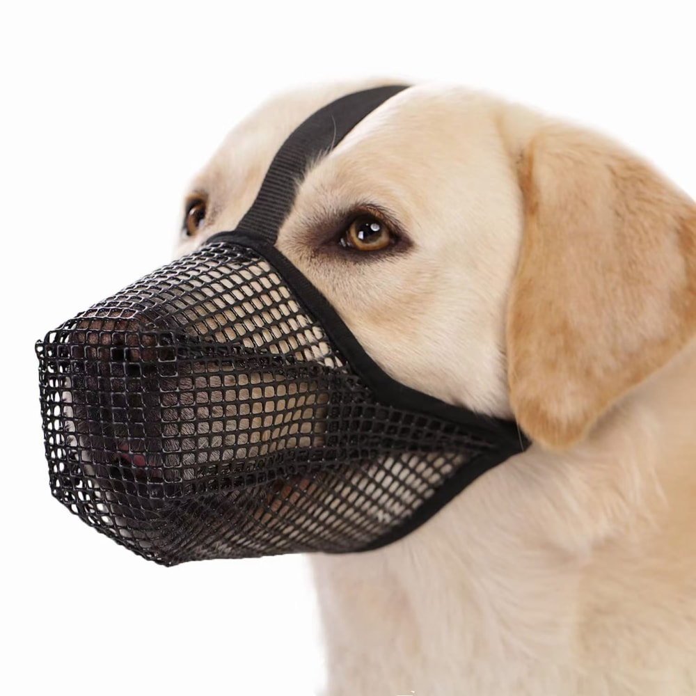 Soft Mesh Pet Dog Muzzle Adjustable AntiBark Bite Guard 5