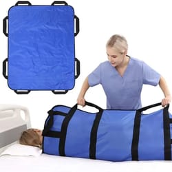 waterproof bed positioning pad with handles for patient transfer and caregiver support