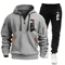 Men Casual Fitness Hoodie And Jogger Pants 2Piece Set 1