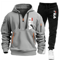 Men Casual Fitness Hoodie And Jogger Pants 2Piece Set 11