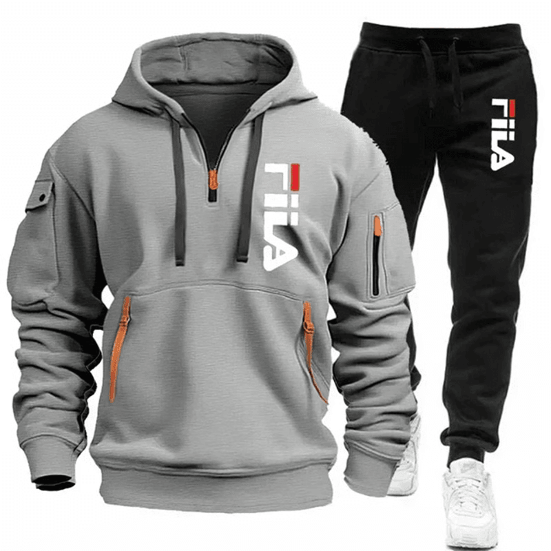 Men Casual Fitness Hoodie And Jogger Pants 2Piece Set 11