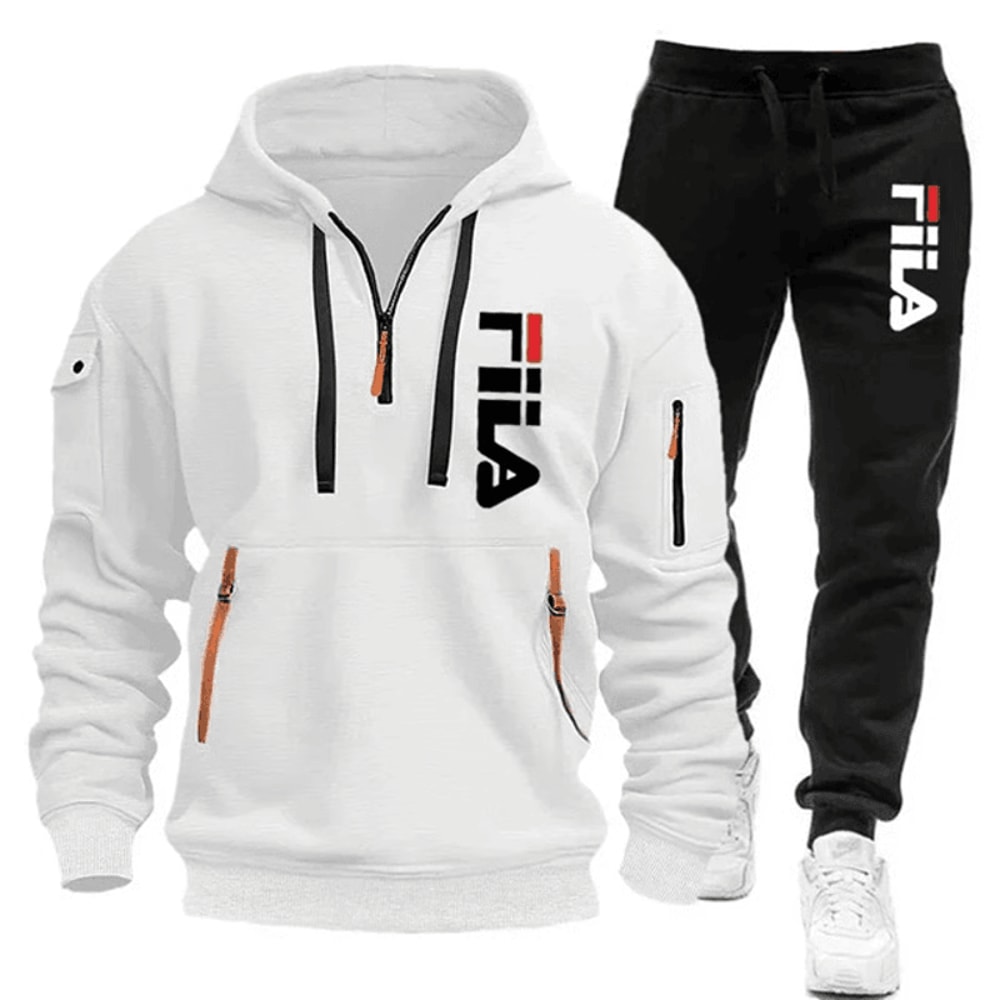Men Casual Fitness Hoodie And Jogger Pants 2Piece Set 13