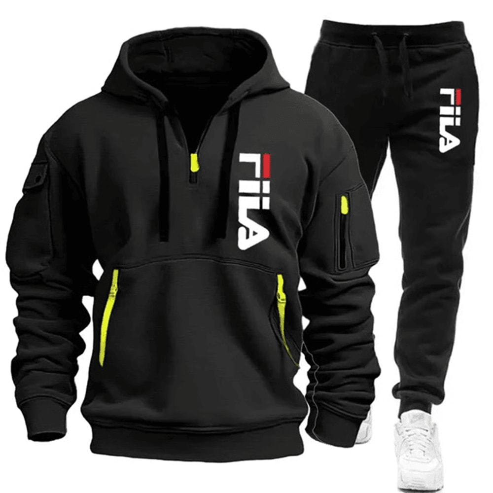 Men Casual Fitness Hoodie And Jogger Pants 2Piece Set 14