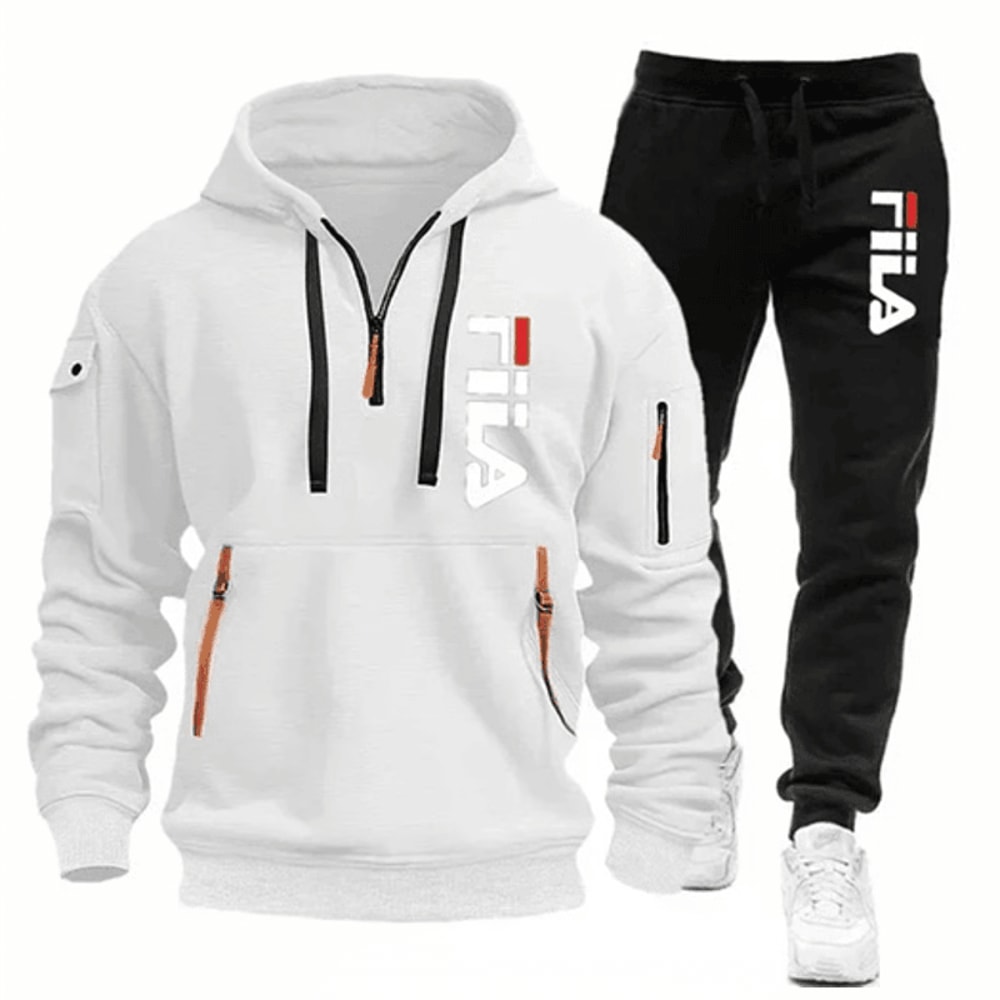 Men Casual Fitness Hoodie And Jogger Pants 2Piece Set 2
