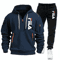 Men Casual Fitness Hoodie And Jogger Pants 2Piece Set 7