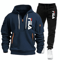 Men Casual Fitness Hoodie And Jogger Pants 2Piece Set 7